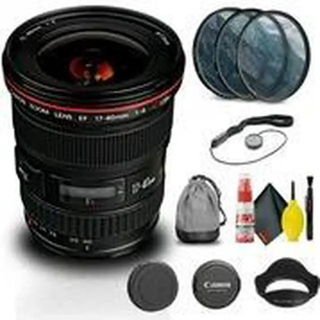 Alt view image 2 of 3 - Canon EF 17-40mm f/4L USM Lens (8806A002) + Filter Kit + Cap Keeper Base Bundle