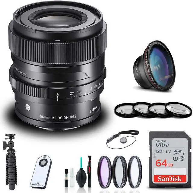 Alt view image 3 of 3 - Sigma 65mm f/2 DG DN Contemporary Lens for Leica L + 64GB SD Card Bundle