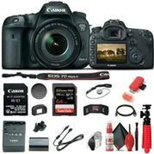 Alt view image 2 of 3 - Canon EOS 7D Mark II DSLR Camera W/ 18-135mm f/3.5-5.6 IS USM Lens & W-E1 Base Bundle