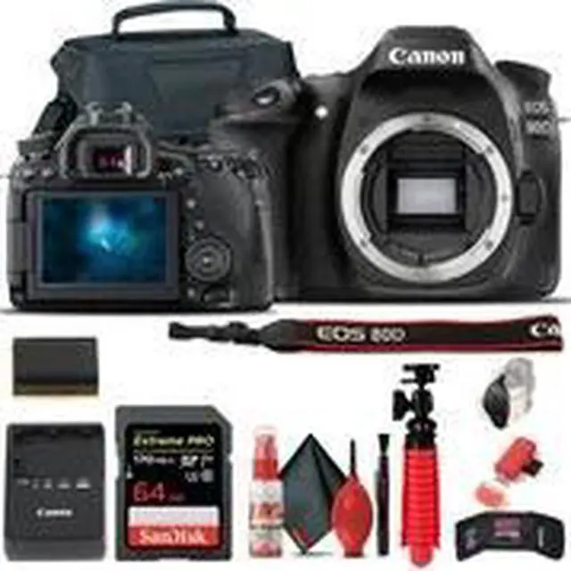 Alt view image 2 of 3 - Canon EOS 80D DSLR Camera (Body Only) (1263C004) + 64GB Card + Case Base Bundle
