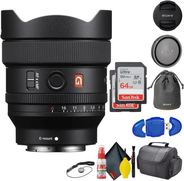 Alt view image 3 of 3 - Sony FE 14mm f/1.8 GM Lens (Bundle) + 2(64) GB SD Cards