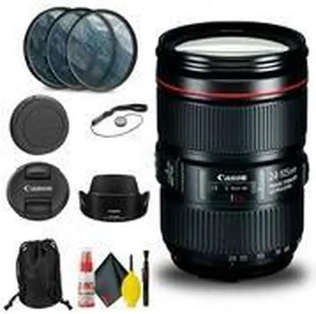 Alt view image 2 of 3 - Canon EF 24-105mm f/4L IS II USM Lens (1380C002) + Filter + Cap Keeper Base Bundle
