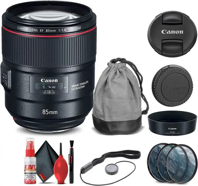 Alt view image 3 of 3 - Canon EF 85mm f/1.4L IS USM Lens (2271C002) + Filter Kit + Cap Keeper Base Bundle
