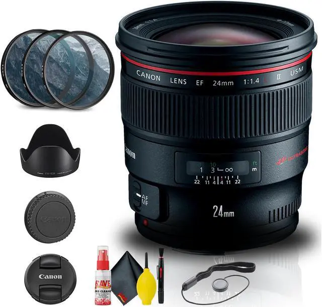 Alt view image 3 of 3 - Canon EF 24mm f/1.4L II USM Lens (2750B002) + Filter Kit + Cap Keeper + More