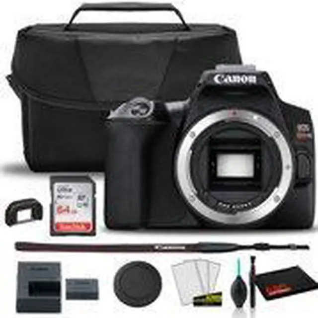 Alt view image 2 of 3 - Canon EOS Rebel SL3 DSLR Camera (Black, Body Only) (3453C001) +  EOS Bag +  Sandisk Ultra 64GB Card + Clean and Care Kit