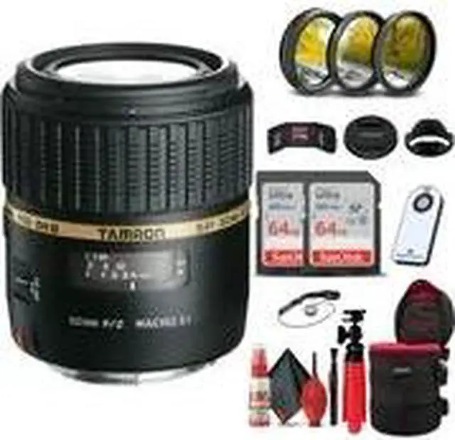 Alt view image 2 of 3 - Tamron SP 60mm f/2 Di II 1:1 Macro Lens for Sony A + 128GB Accessory Bundle