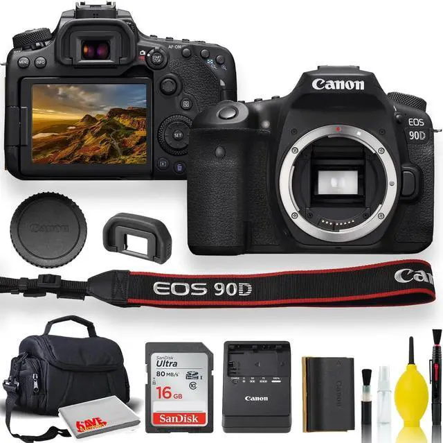 Alt view image 3 of 3 - Canon EOS 90D DSLR Camera With Padded Case, Memory Card, and More - Starter Bundle Set