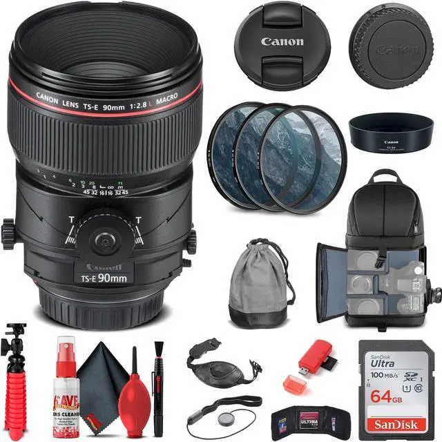 Alt view image 3 of 3 - Canon TS-E 90mm f/2.8L Macro Tilt-Shift Lens (2274C002) + Filter Kit + More