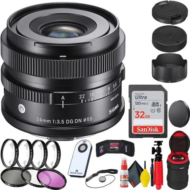 Alt view image 3 of 3 - Sigma 24mm f/3.5 DG  DN Contemporary Lens for Sony E + 32GB SD Card Bundle