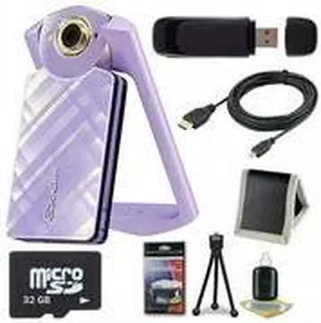 Alt view image 4 of 5 - Casio EX-TR60 Self Portrait/ Selfie Digital Camera (Light Violet) + 32GB microSD Class 10 Memory Card + Micro HDMI Cable + SDHC Card USB Reader + Memory Card Wallet + Deluxe Starter Kit 6AVE Bundle
