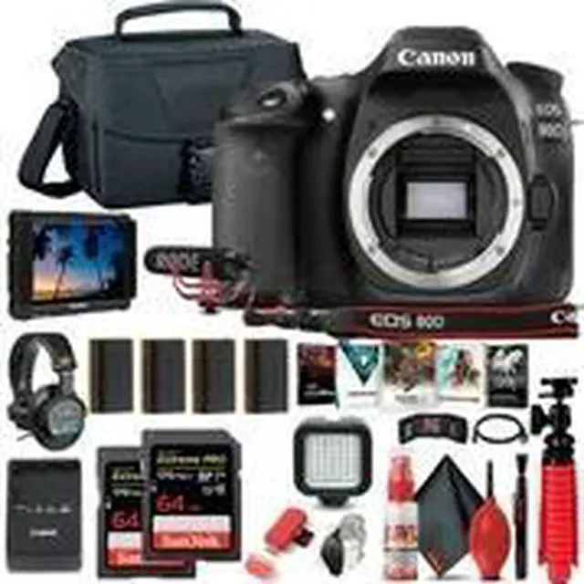 Alt view image 2 of 3 - Canon EOS 80D DSLR Camera (Body Only) (1263C004) + 4K Monitor + Mic + More