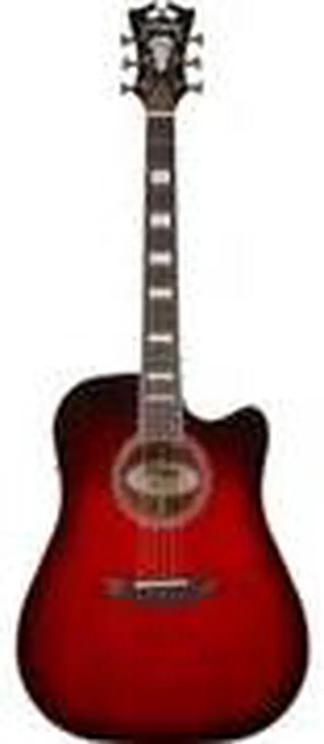Alt view image 2 of 3 - D'Angelico Electro 6 String Acoustic-Electric Guitar, Right, Trans Black Cherry Burst (DAPD500TBCBAPS)