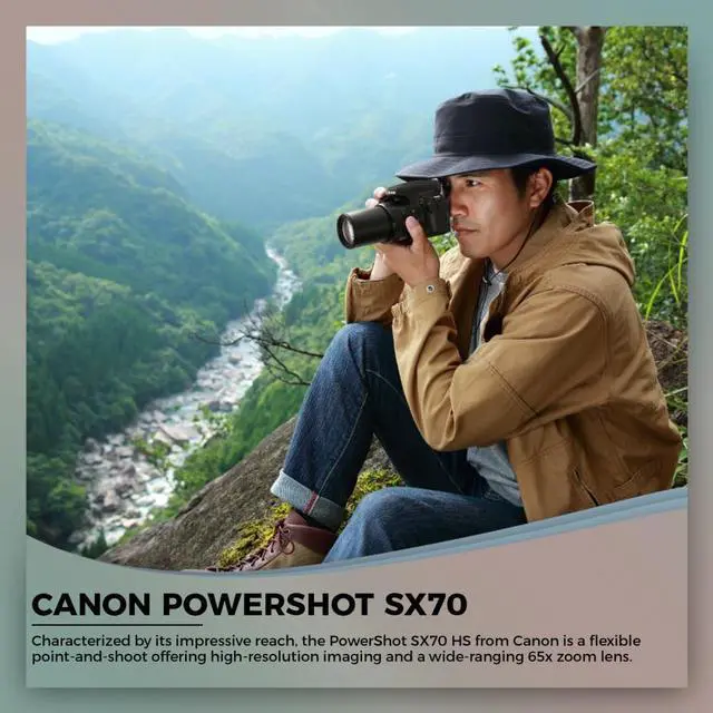 Alt view image 3 of 4 - Canon PowerShot SX70 HS Digital Camera (3071C001) + 64GB Card Starter Bundle
