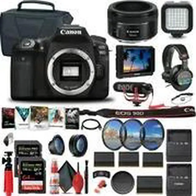 Alt view image 2 of 3 - Canon EOS 90D DSLR Camera (Body Only) (3616C002) + 4K Monitor + EF 50mm + More