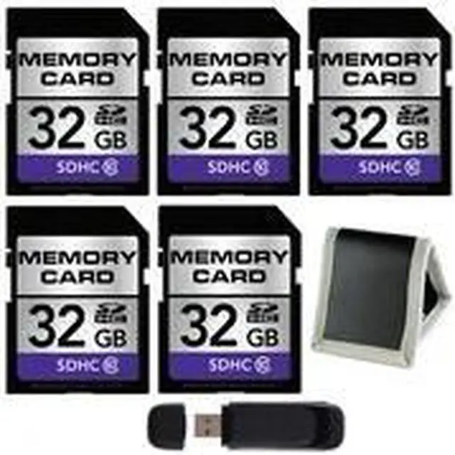 Alt view image 5 of 5 - 32GB SDHC Class 10 Memory Card + SD Card USB Reader + Memory Card Wallet Bundle (5-Pack)