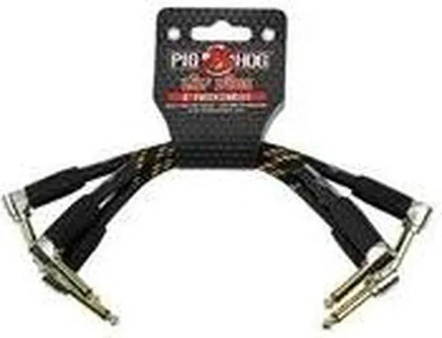 Alt view image 4 of 5 - Pig Hog Lil Pigs Vintage "Rasta Stripe" 6-in Patch Cables - 3 pack