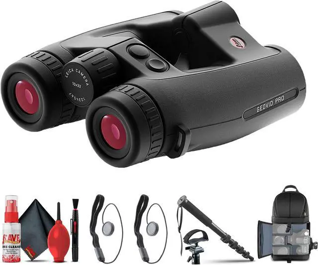 Alt view image 3 of 3 - Leica 10x32 Geovid Pro Rangefinder Binoculars (40810) + Tripod Adapter + BackPack + More