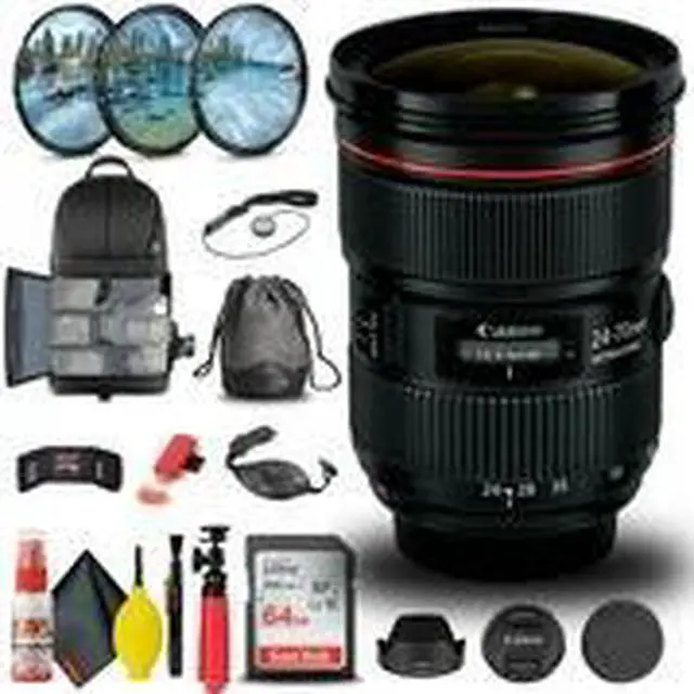 Alt view image 2 of 3 - Canon EF 24-70mm f/2.8L II USM Lens (5175B002) + Filter Kit + BackPack + More