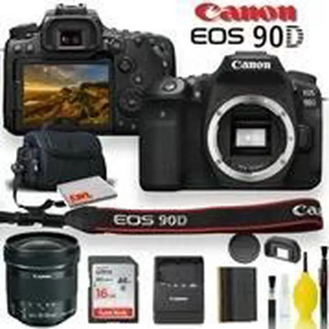 Alt view image 2 of 3 - Canon EOS 90D DSLR Camera With Canon EF-S 10-18mm f/4.5-5.6 IS STM Lens, Soft Padded Case, Memory Card, and More