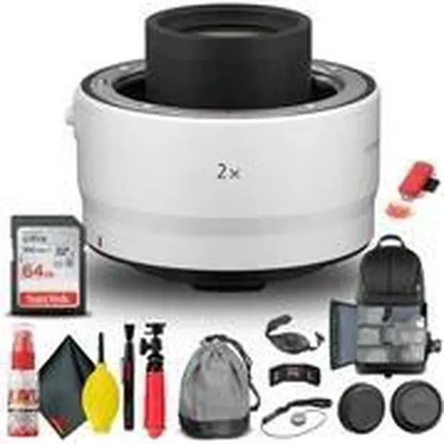 Alt view image 2 of 3 - Canon Extender RF 2x (4114C002) + BackPack + 64GB Card + Card Reader + More
