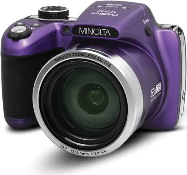 Alt view image 16 of 16 - Minolta MN53Z-P 16.0-Megapixel 53x Zoom Bridge Camera (Purple)