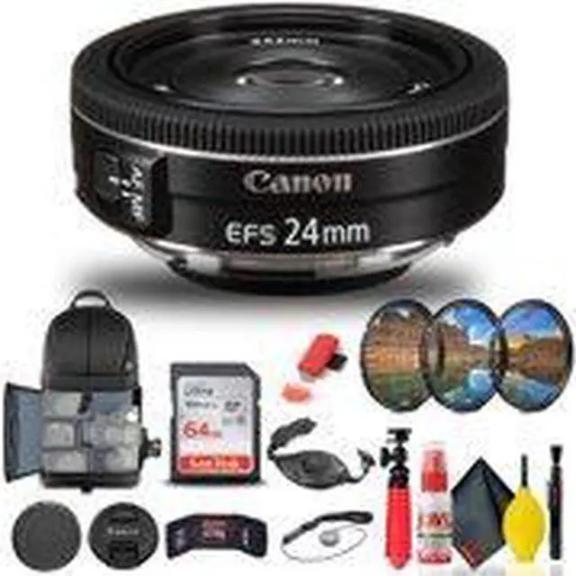 Alt view image 2 of 3 - Canon EF-S 24mm f/2.8 STM Lens (9522B002) + Filter + BackPack + 64GB Card + More