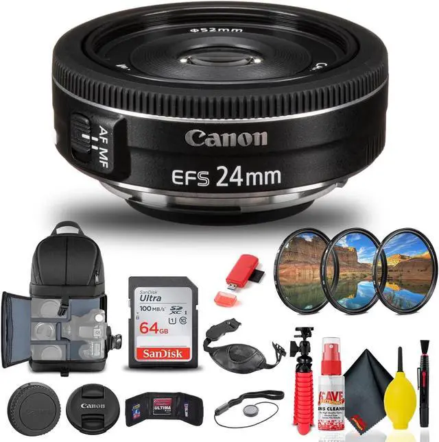Alt view image 3 of 3 - Canon EF-S 24mm f/2.8 STM Lens (9522B002) + Filter + BackPack + 64GB Card + More