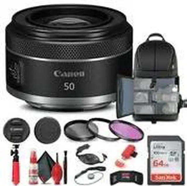 Alt view image 2 of 3 - Canon RF 50mm f/1.8 STM Lens (4515C002) + Filter + BackPack + 64GB Card + More