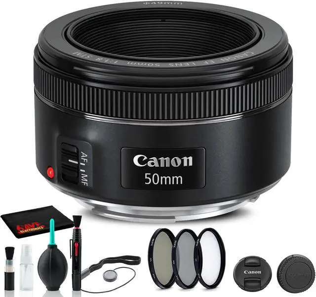 Alt view image 3 of 3 - Canon EF 50mm f/1.8 STM Lens (0570C002) + Filter Kit + Cap Keeper Base Bundle
