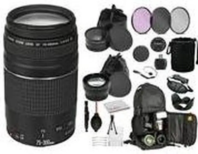 Alt view image 3 of 4 - Canon EF 75-300mm f/4-5.6 III Lens (6473A003)  Includes: DSLR Sling Backpack, 3PC filter Kit,  + More