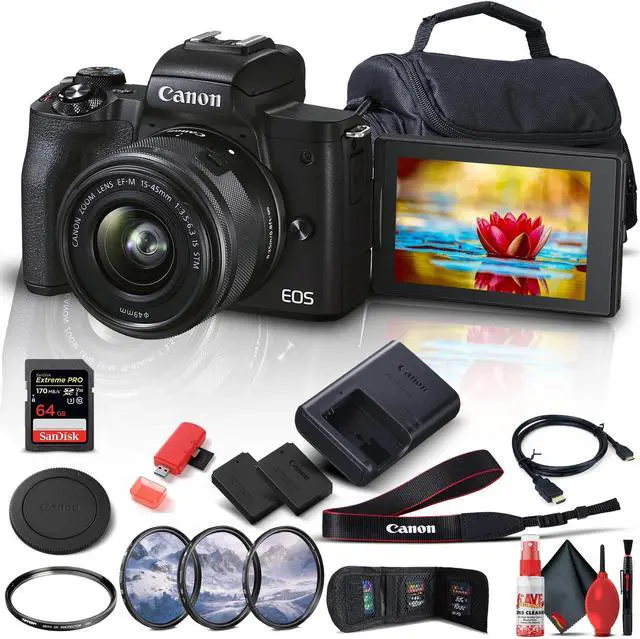 Alt view image 3 of 3 - Canon EOS M50 Mark II Mirrorless Digital Camera with 15-45mm Lens Starter Bundle