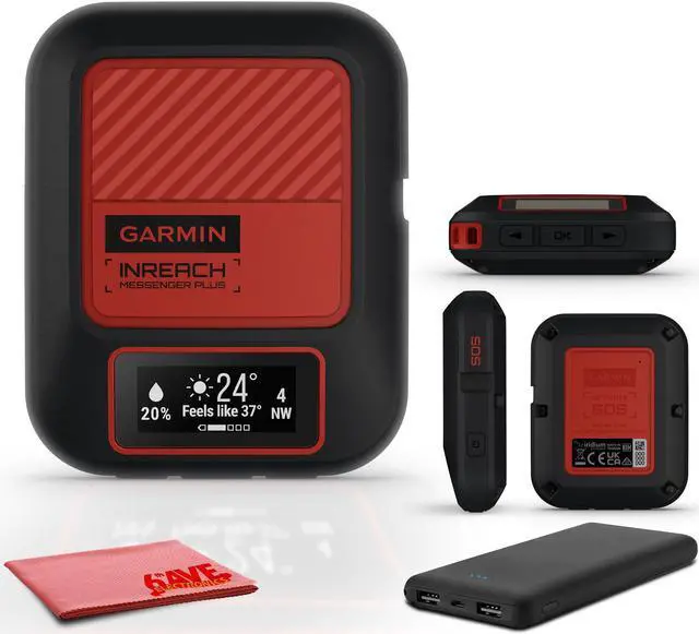 Main image of Garmin inReach Messenger Plus, SOS Satellite Communicator with Photo, Text & Voice Messaging Bundle