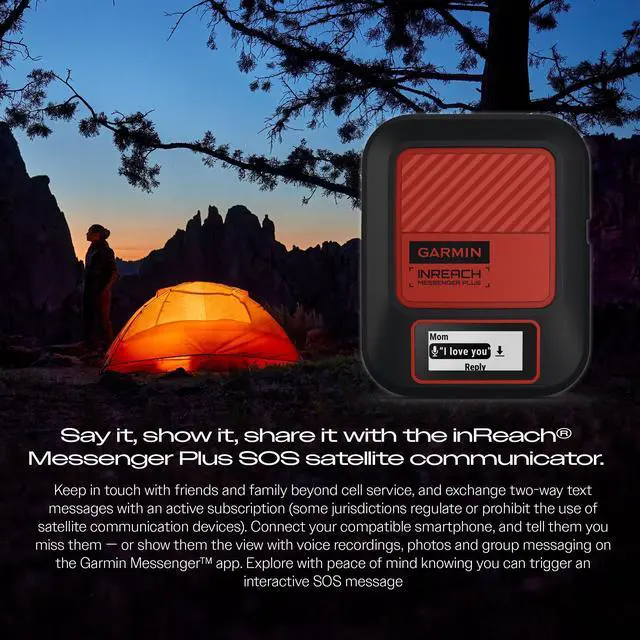 Alt view image 4 of 4 - Garmin inReach Messenger Plus, SOS Satellite Communicator with Photo, Text & Voice Messaging Bundle
