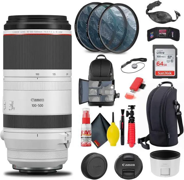 Alt view image 2 of 2 - Canon RF 100-500mm f/4.5-7.1L IS USM Lens (4112C002) + Filter Kit + More
