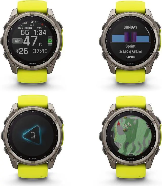 Alt view image 4 of 4 - fenix 8  51 mm, Solar, Sapphire, Titanium with Amp Yellow/Graphite Silicone