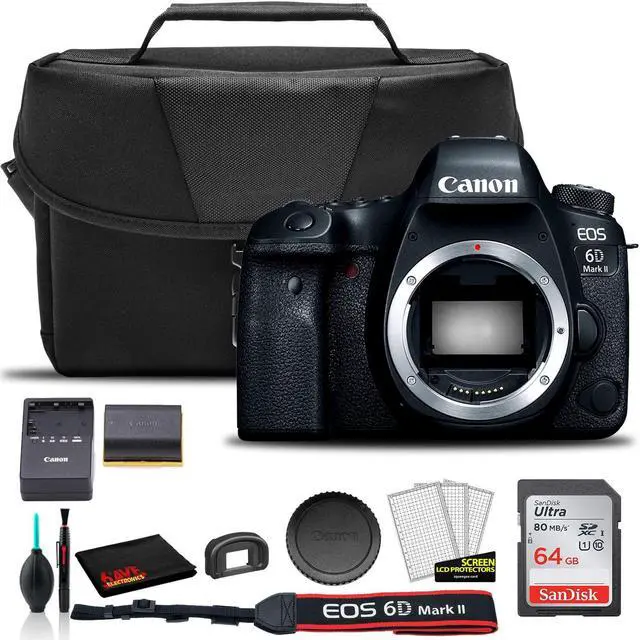 Alt view image 2 of 2 - Canon EOS 6D Mark II DSLR Camera (Body Only) (1897C002) +  EOS Bag +  Sandisk Ultra 64GB Card + Cleaning Set And More