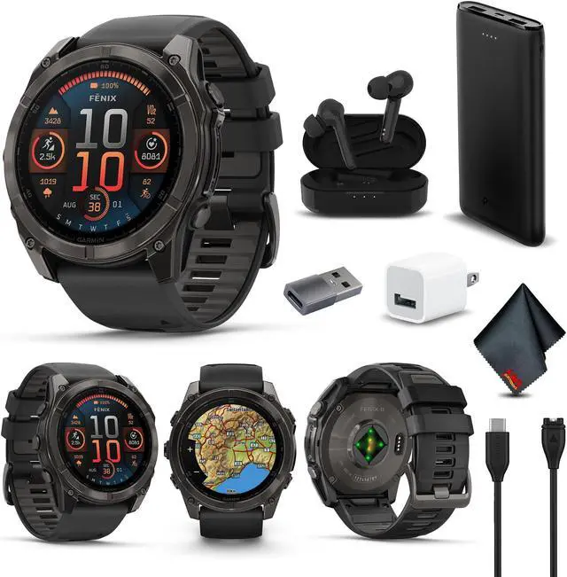 Main image of fenix 8 51mm AMOLED Sapphire Carbon Gray DLC Titanium with Black Gray Silicone