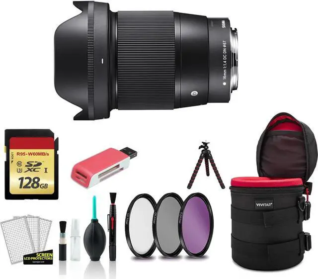 Alt view image 2 of 2 - Sigma 16mm Contemporary Lens f/1.4 DC DN for Micro Four Thirds 402963 with 128GB Memory Card + Padded Case + More