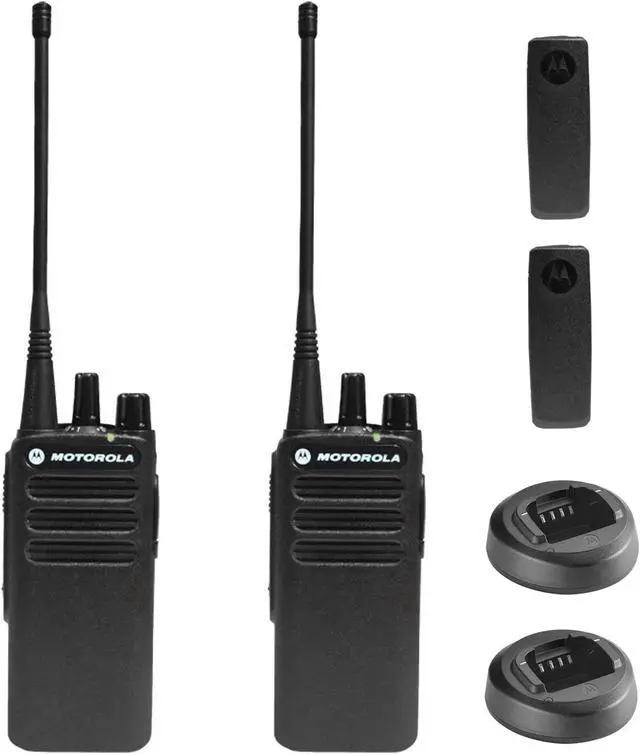 Main image of Motorola CP100D Analog UHF Portable Non-Display Two Way Radio, 16 Channel, 4 Watt - 2 Pack Bundle