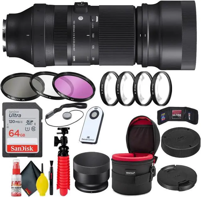 Alt view image 3 of 3 - Sigma 100-400mm f/5-6.3 DG DN OS Contemporary Lens for Sony E + 64GB Bundle