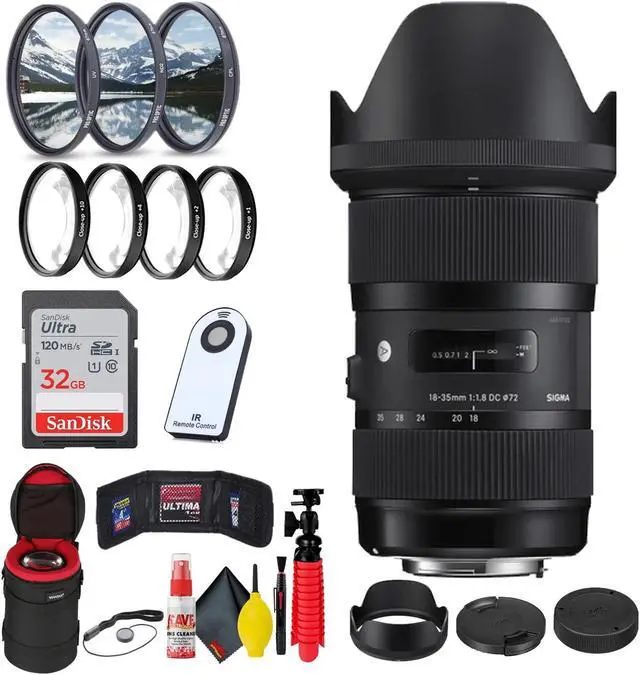 Alt view image 2 of 2 - Sigma 18-35mm f/1.8 DC HSM Art Lens for Canon EF + 32GB SD Card Bundle