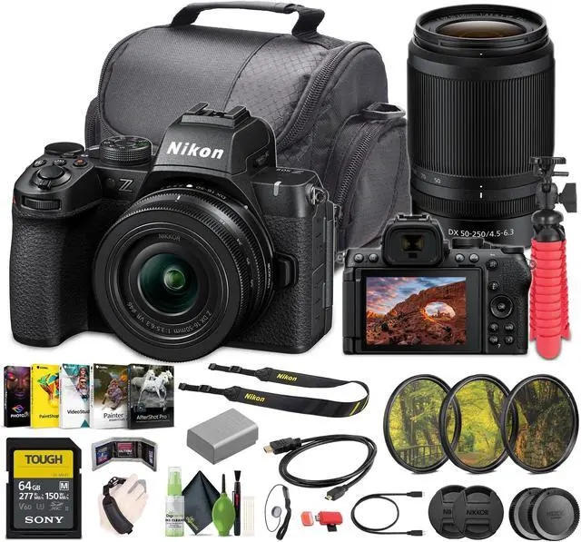 Main image of Nikon Z50II Mirrorless Digital Camera + 16-50mm & 50-250mm Lenses Bundle