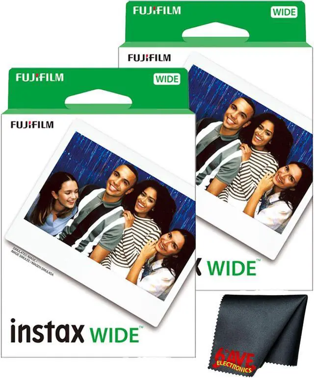 Main image of Fujifilm instax Wide Instant Film (40 Exposures) + Microfiber Cleaning Cloth