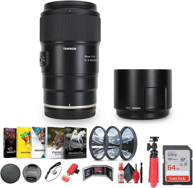 Main image of Tamron 90mm f/2.8 Di III VXD Macro Lens (Nikon Z) + Sling Backpack + More