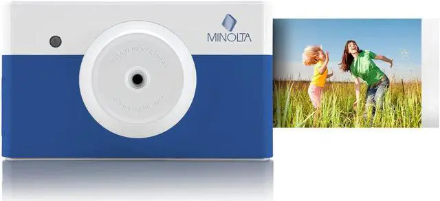Alt view image 3 of 4 - Minolta Instapix Print Camera with Printer (Blue), Camera Bag, Diginerds Microfiber Cleaning Cloth, Bundle