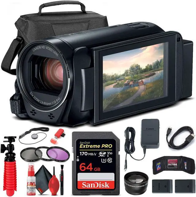 Main image of Canon VIXIA HF R800 Camcorder (Black) (1960C002) + 64GB Card + Case + More