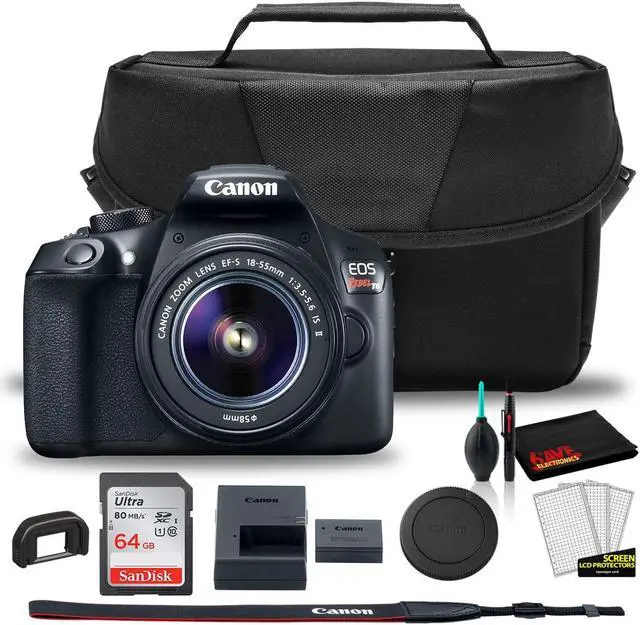 Alt view image 3 of 3 - Canon EOS Rebel T6 DSLR Camera with 18-55mm Lens (1159C003) +  EOS Bag +  Sandisk Ultra 64GB Card + Clean and Care Kit