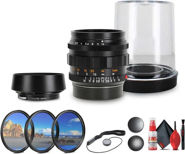 Main image of Leica Noctilux-M 50mm f/1.2 ASPH. Lens (Black) + Lens Filter Kit + Cleaning Kit + More