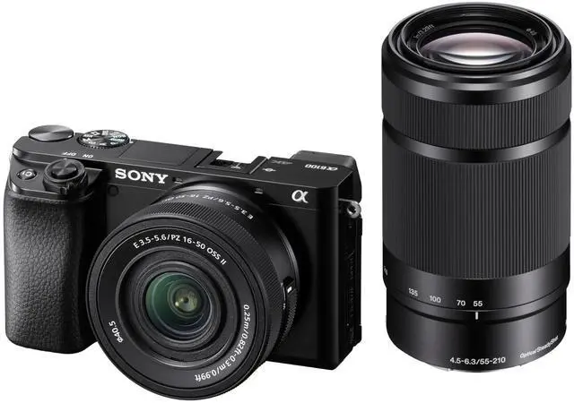 Alt view image 6 of 13 - Sony Alpha a6100 w/ 16-50mm + 55-210mm