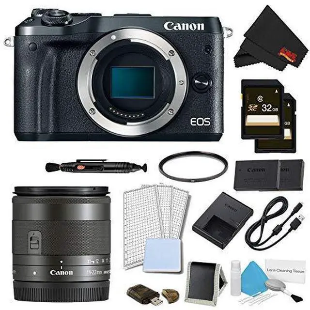 Alt view image 4 of 4 - Canon EOS M6 Mirrorless Digital Camera Body Only (Black) Pro Bundle w/ EF-M 11-22MM Lens - Intl Model